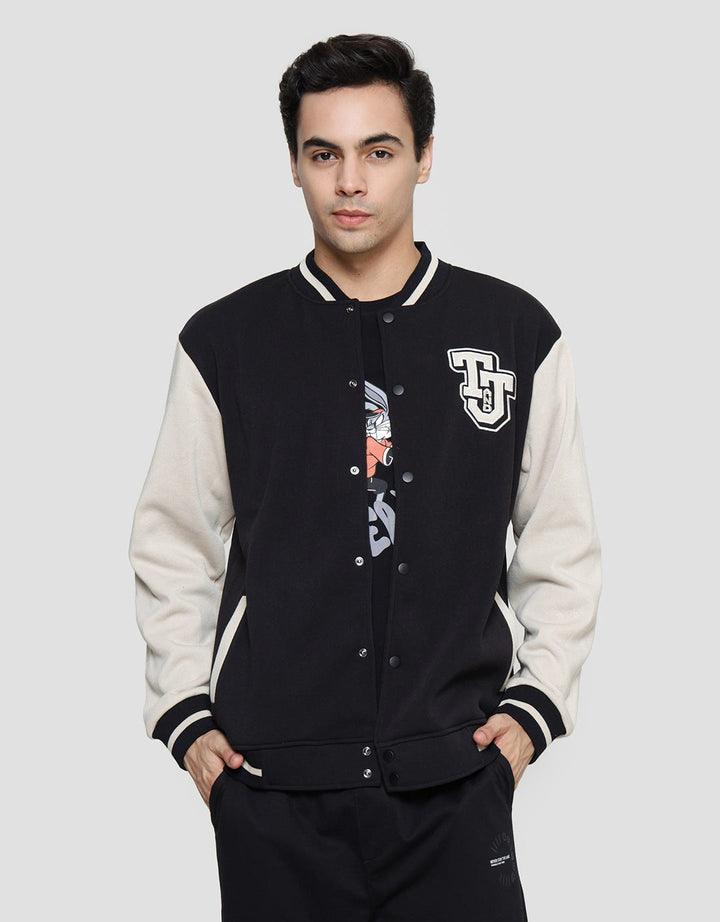 Nevada Knit Varsity Tom And Jerry Back Print Jaket Pria