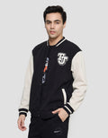 Nevada Knit Varsity Tom And Jerry Back Print Jaket Pria
