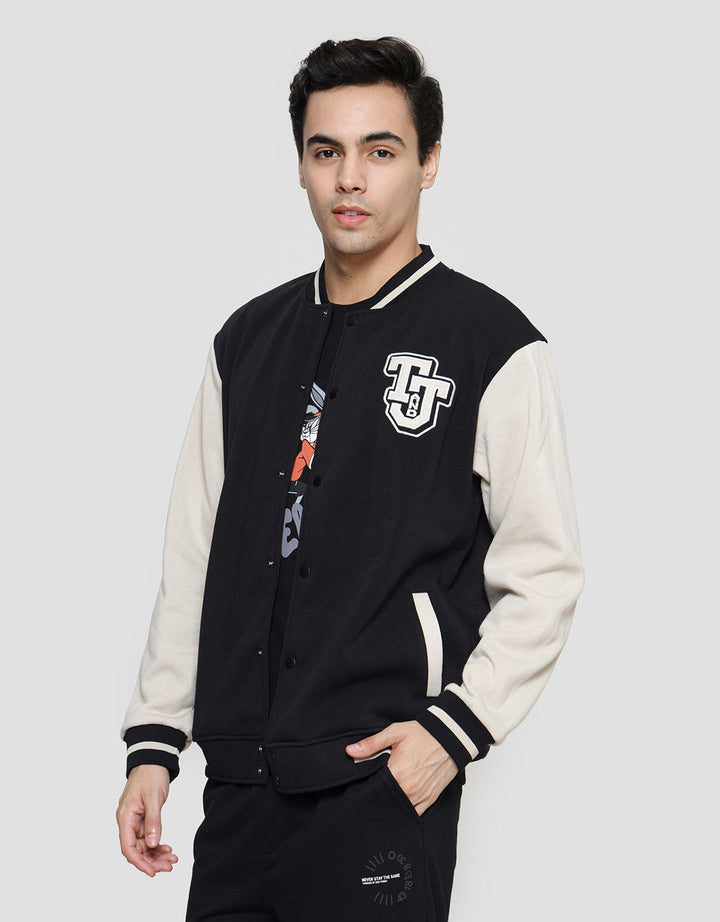 Nevada Knit Varsity Tom And Jerry Back Print Jaket Pria
