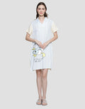 Disney Donald Stripe Print Dress Tidur Wanita