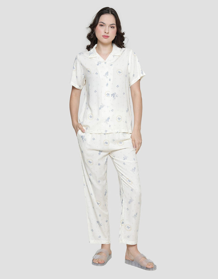 Disney Donald Outline Rayon Piyama Set Wanita