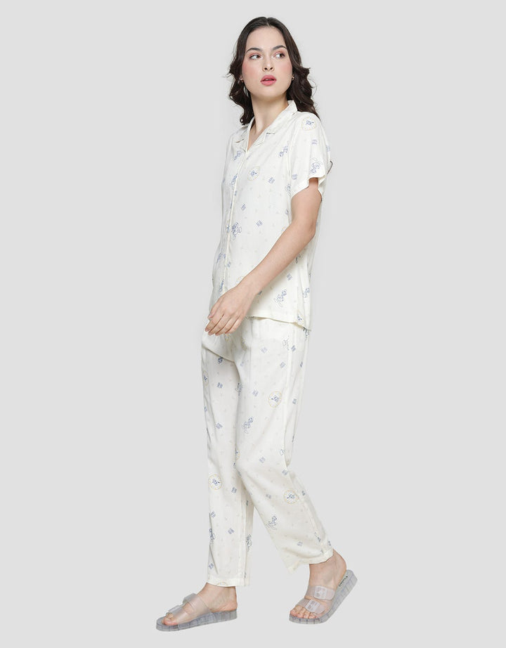 Disney Donald Outline Rayon Piyama Set Wanita
