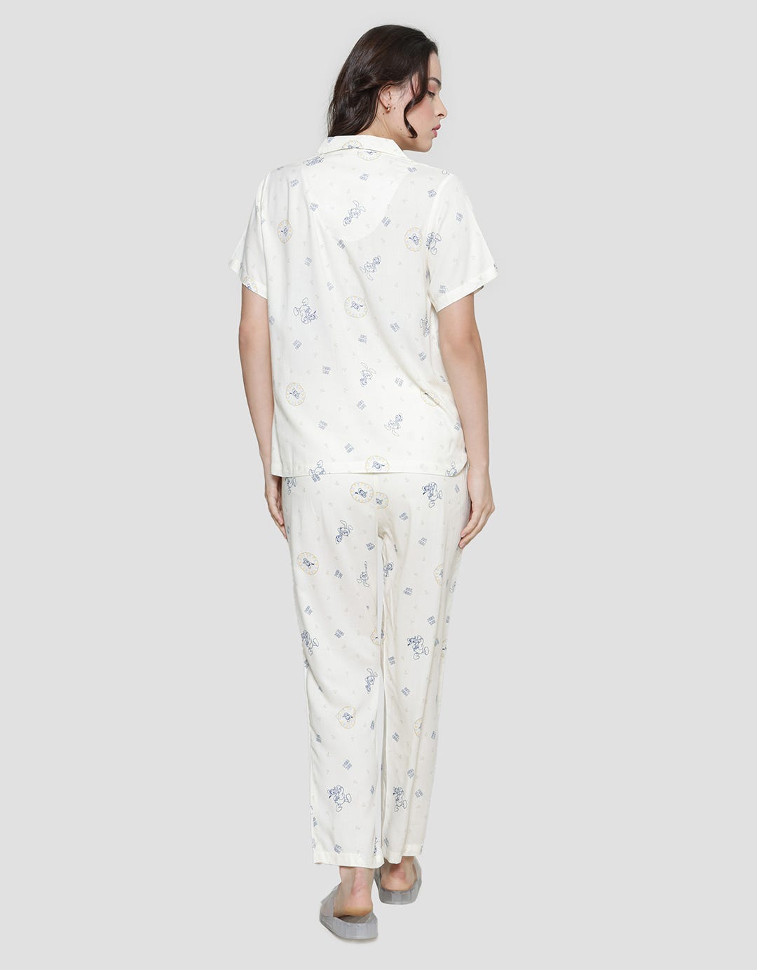 Disney Donald Outline Rayon Piyama Set Wanita
