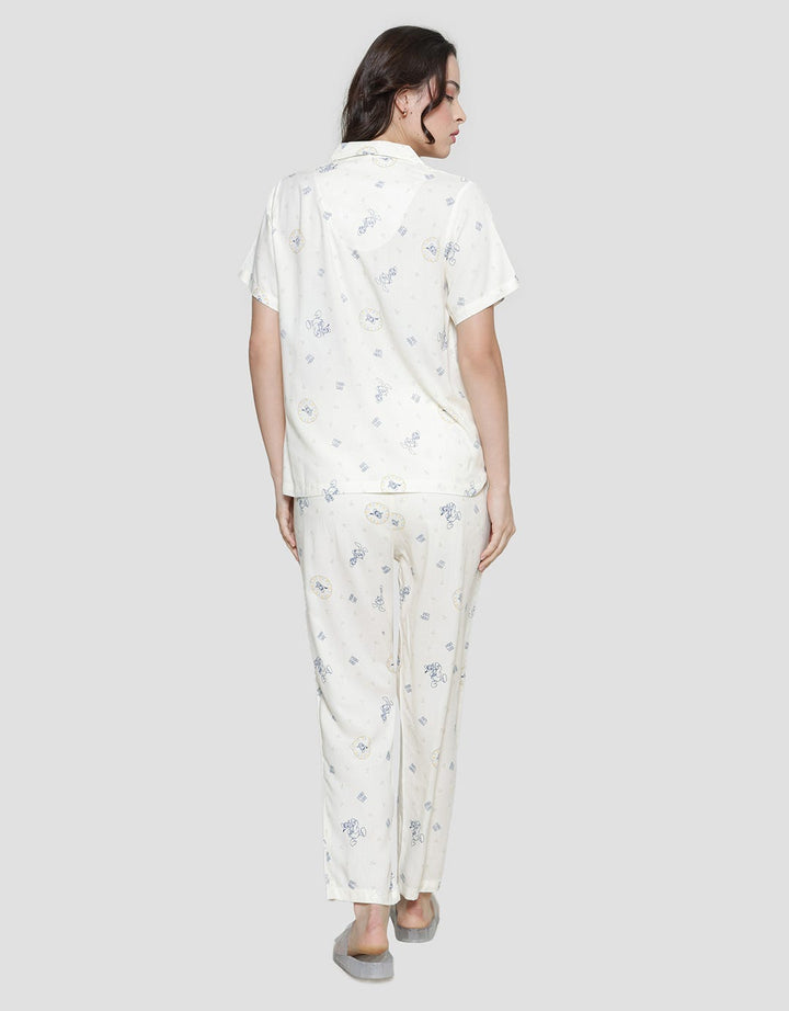 Disney Donald Outline Rayon Piyama Set Wanita