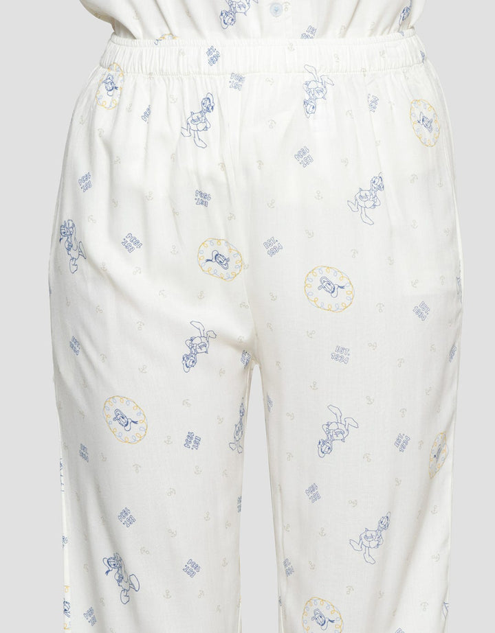 Disney Donald Outline Rayon Piyama Set Wanita