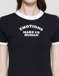 Nevada Emotions Make Us Human Print Kaos Lengan Pendek Wanita