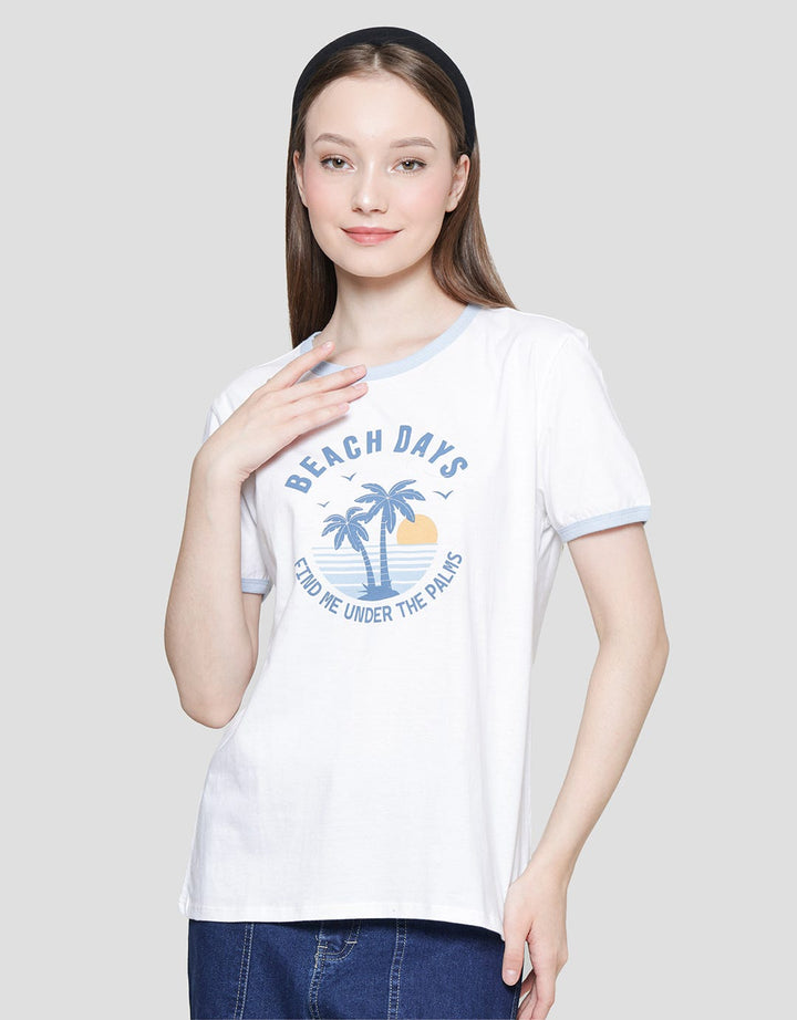 Nevada Beach Days Kaos Lengan Pendek Wanita