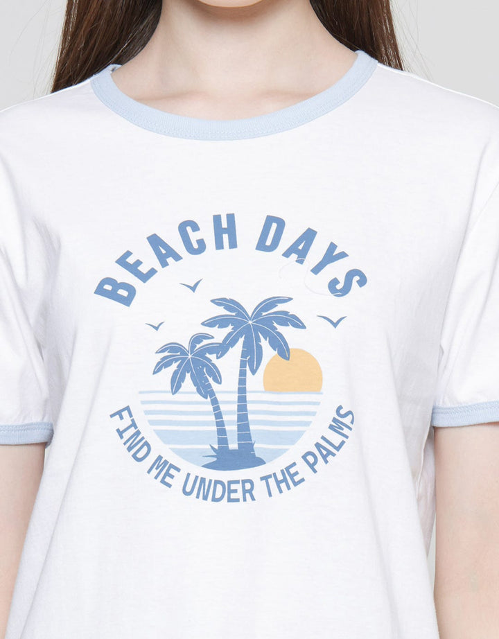 Nevada Beach Days Kaos Lengan Pendek Wanita