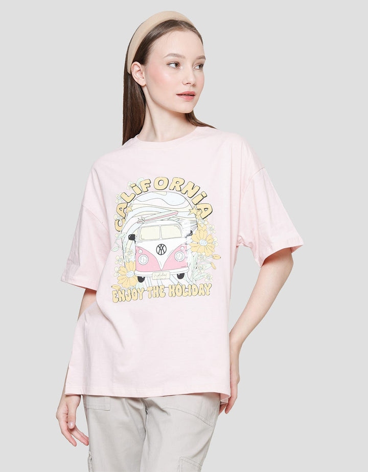 Nevada California Oversize Kaos Lengan Pendek Wanita