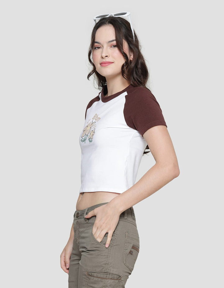 Nevada Bloom Print Kaos Lengan Pendek Wanita