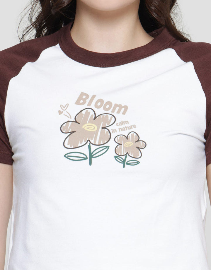 Nevada Bloom Print Kaos Lengan Pendek Wanita