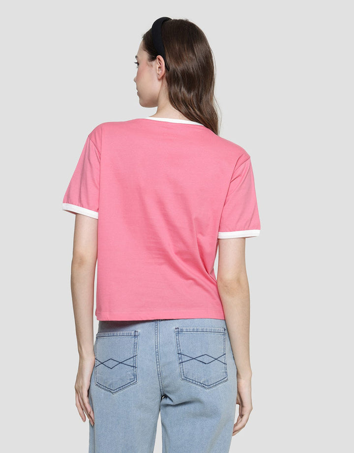 Nevada Boxy Ringer Print Batman Kaos Wanita