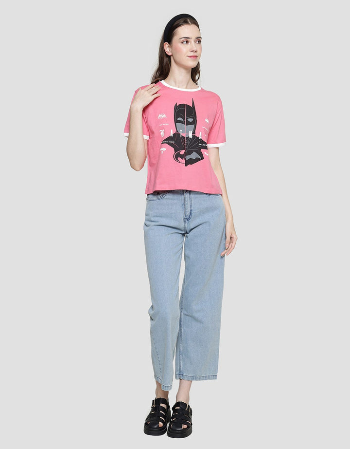 Nevada Boxy Ringer Print Batman Kaos Wanita