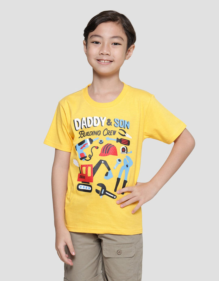 Little M Daddy And Son Print Kaos Lengan Pendek Anak Laki-Laki
