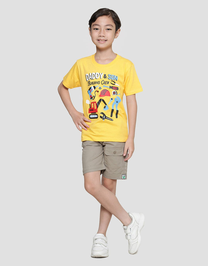 Little M Daddy And Son Print Kaos Lengan Pendek Anak Laki-Laki