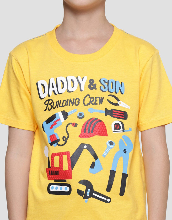 Little M Daddy And Son Print Kaos Lengan Pendek Anak Laki-Laki
