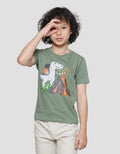Little M Dino Mountain Print T-Shirt for Boys