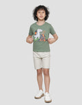 Little M Dino Mountain Print T-Shirt for Boys