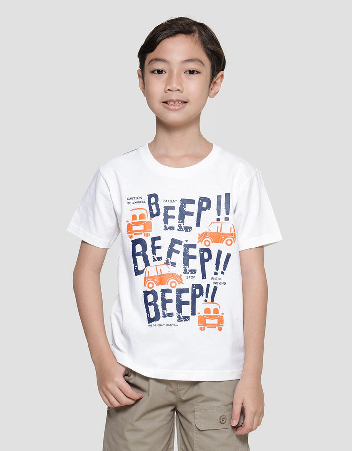 Little M Beep Print Kaos Lengan Pendek Anak Laki-Laki