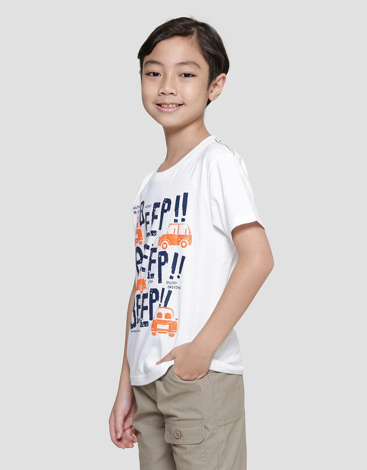 Little M Beep Print Kaos Lengan Pendek Anak Laki-Laki