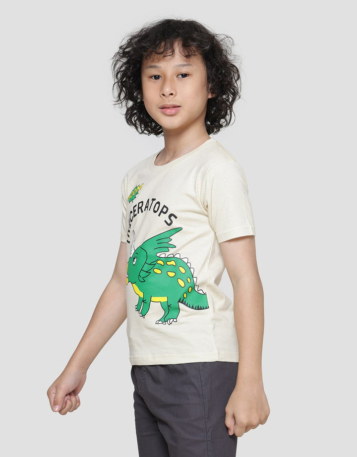 Little M Triceratops Boys Short Sleeve T-Shirt