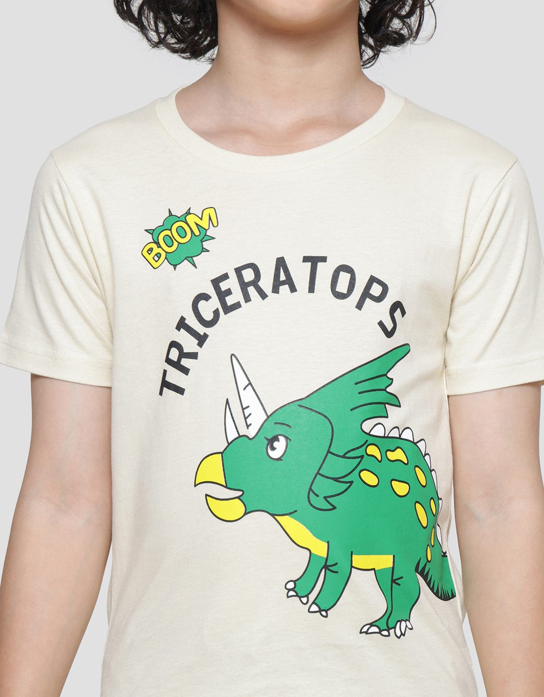 Little M Triceratops Boys Short Sleeve T-Shirt