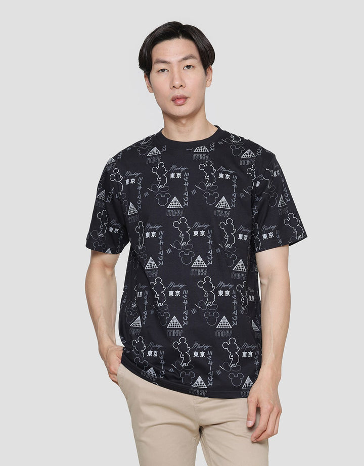 Disney Mickey Anime Fullprint Kaos Pria