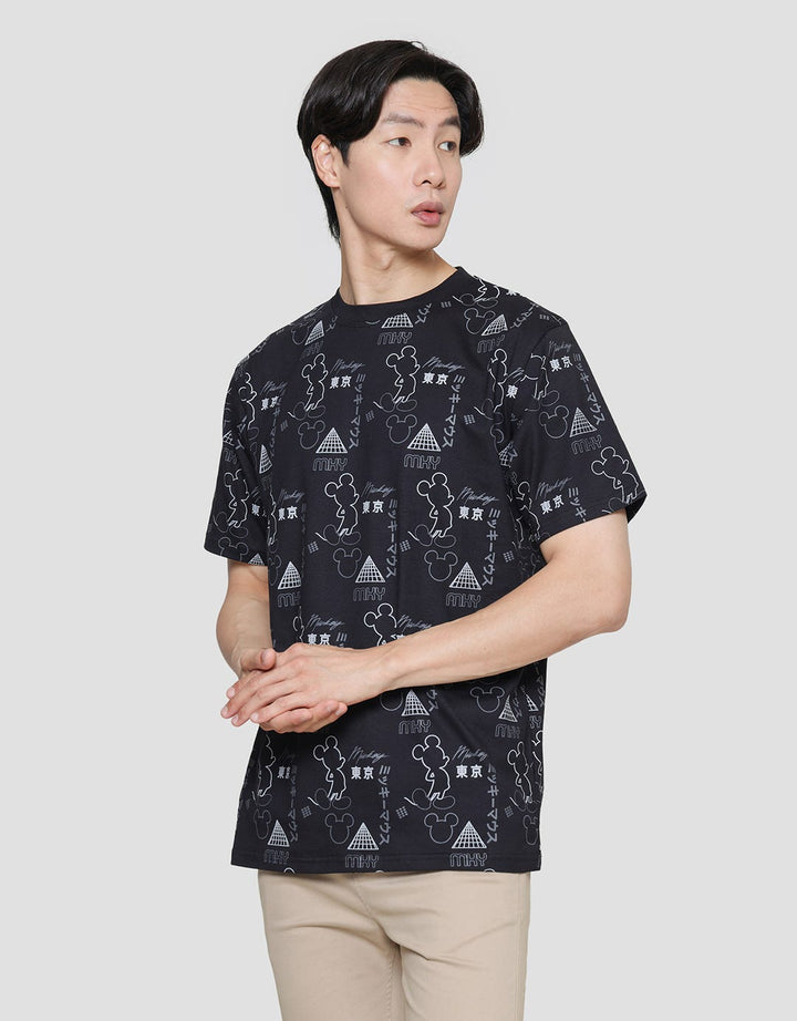 Disney Mickey Anime Fullprint Kaos Pria
