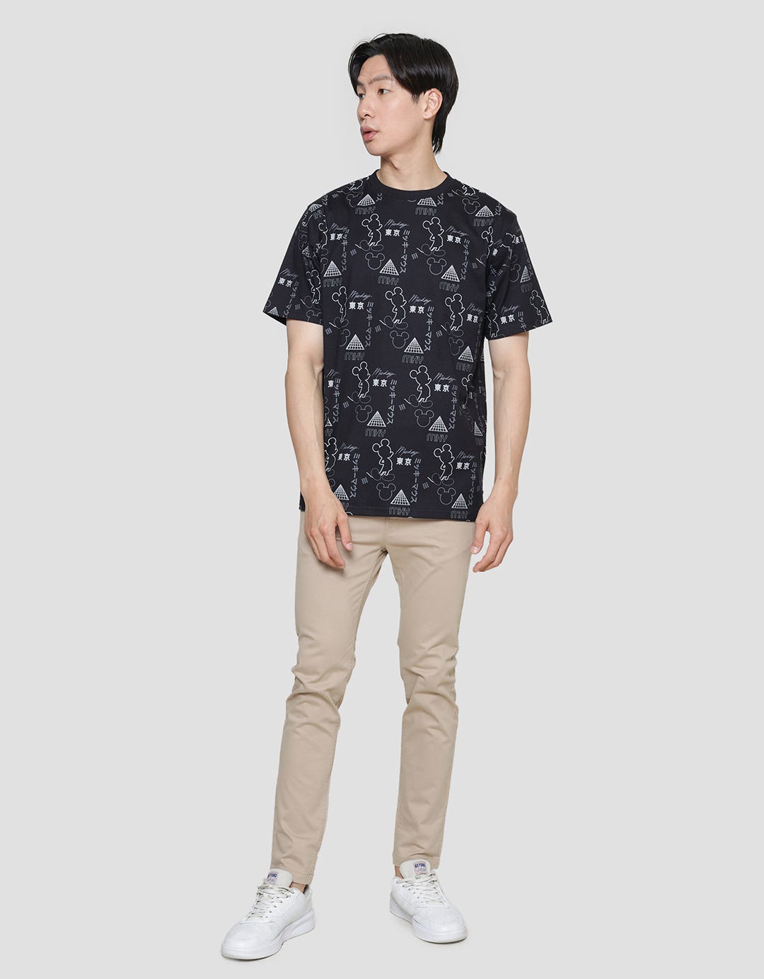 Disney Mickey Anime Fullprint Kaos Pria