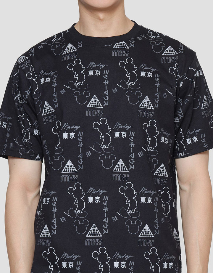 Disney Mickey Anime Fullprint Kaos Pria