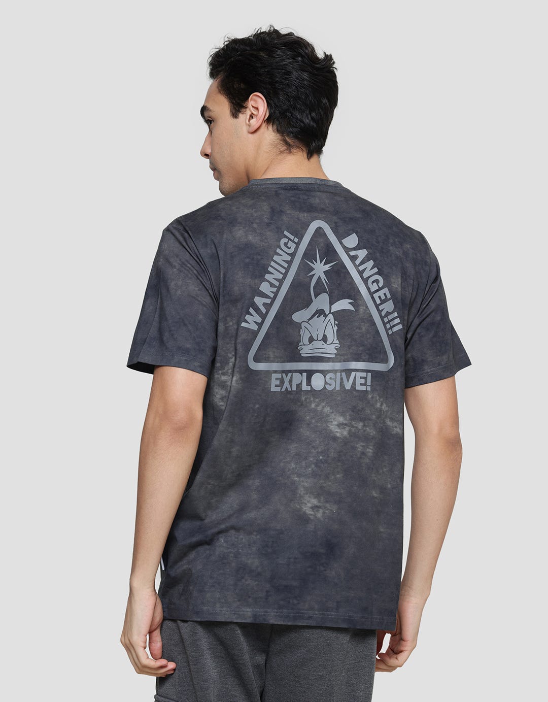 Disney Donald Tie Dye Warning Danger In Back Men's Short Sleeve T-Shirt