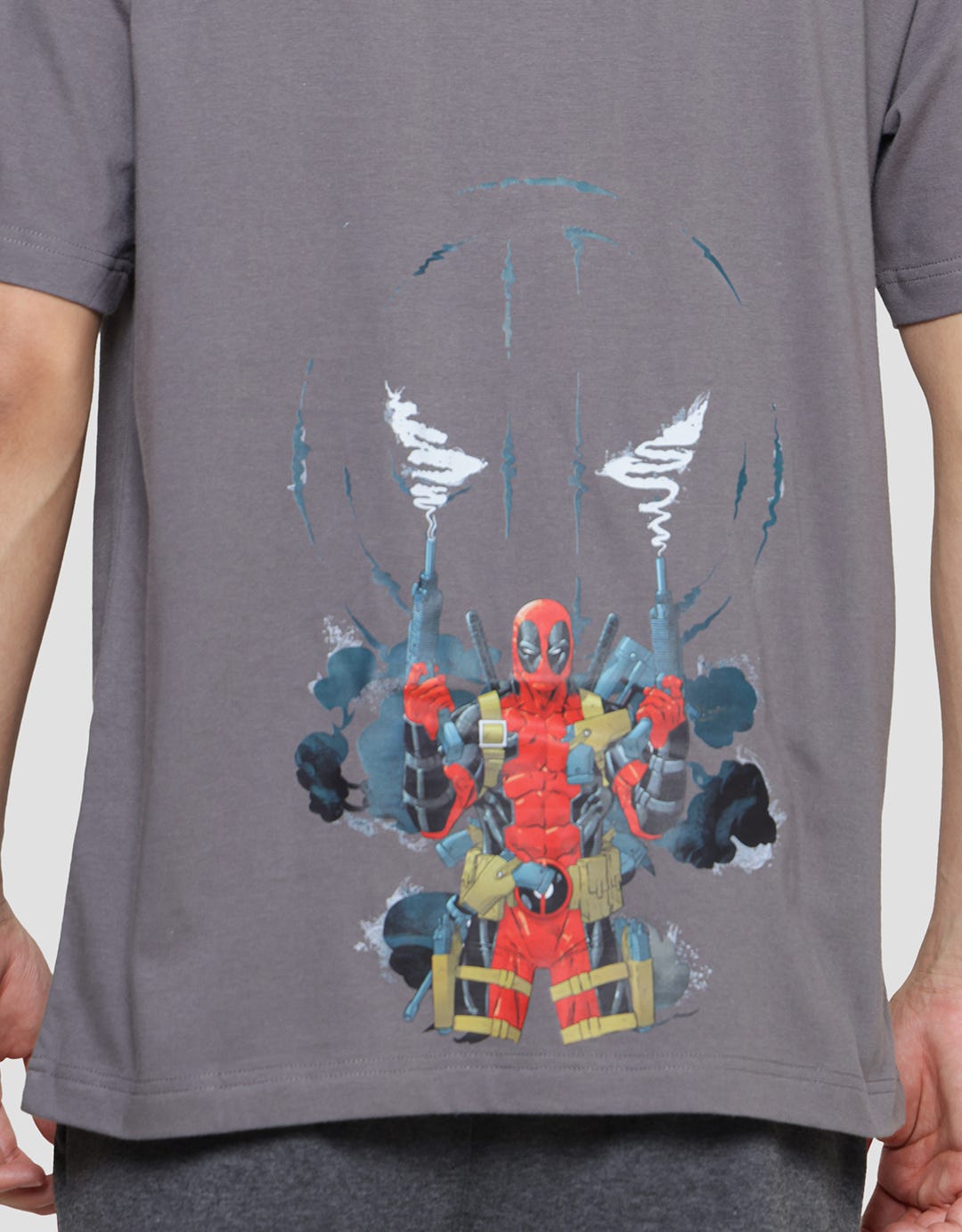 Marvel Deadpool Front And Back Print Men's Short Sleeve T-Shirt