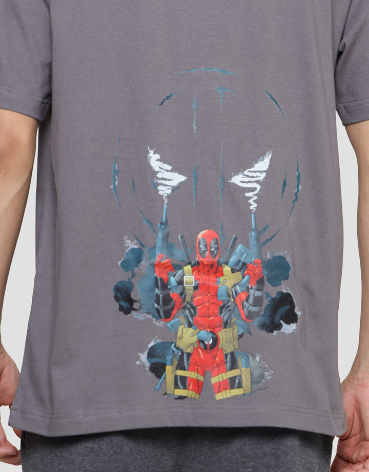 Marvel Deadpool Front And Back Print Men's Short Sleeve T-Shirt