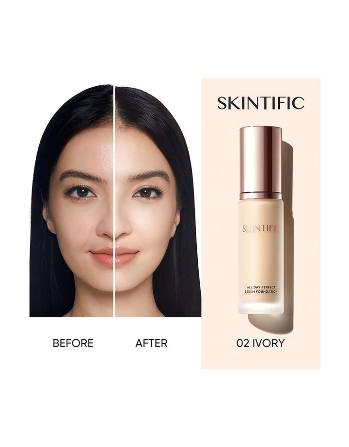 Skintific All Day Perfect Soft Matte Serum Foundation 02 Ivory