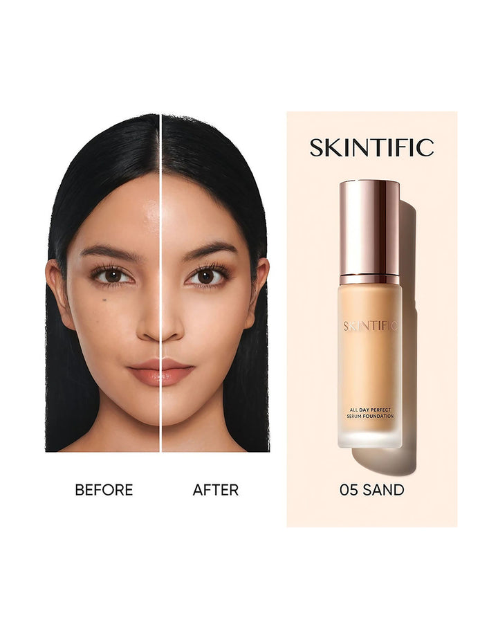 Skintific All Day Perfect Soft Matte Serum Foundation 05 Sand