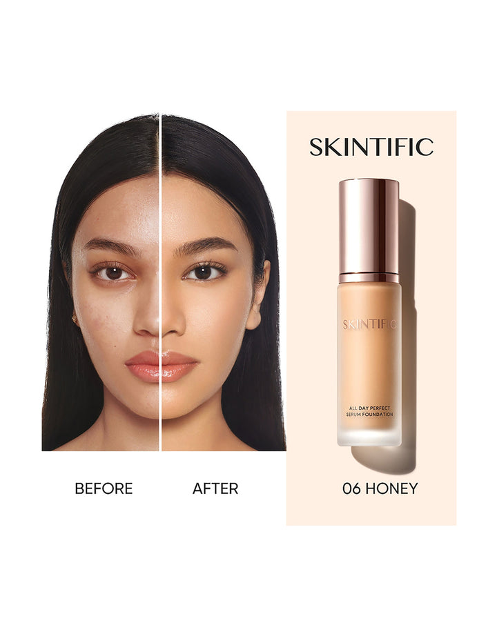 Skintific All Day Perfect Soft Matte Serum Foundation 06 Honey