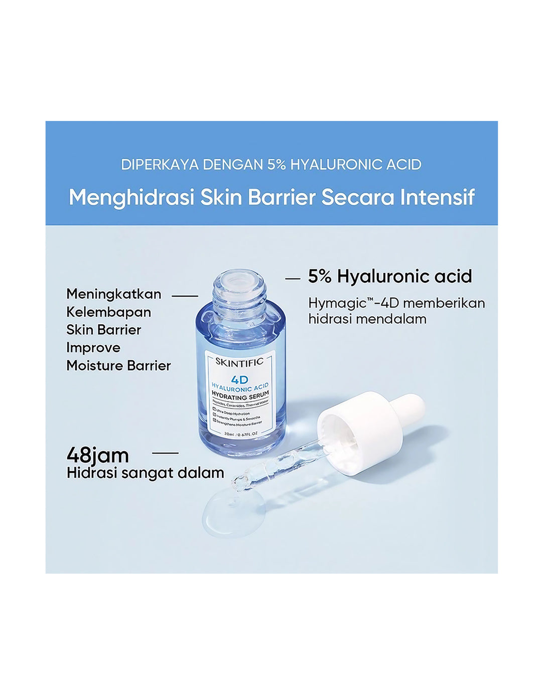 Skintific 4D Hyaluronic Acid Deep Hydration Serum 20ml