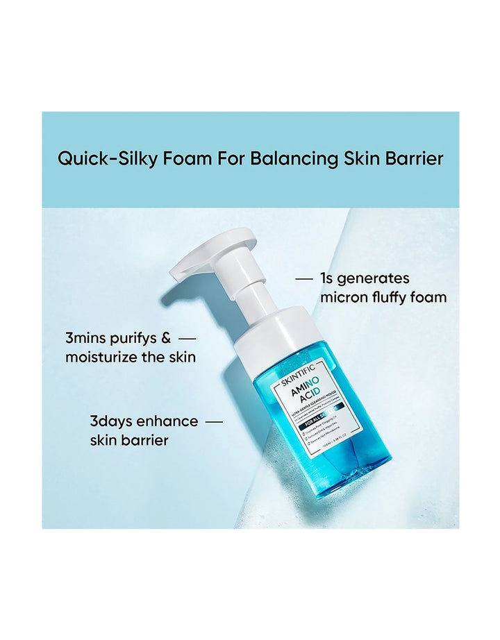 Skintific Amino Acid Ultra-Gentle 5X Ceramides Cleansing Mousse Cleanser 100ml