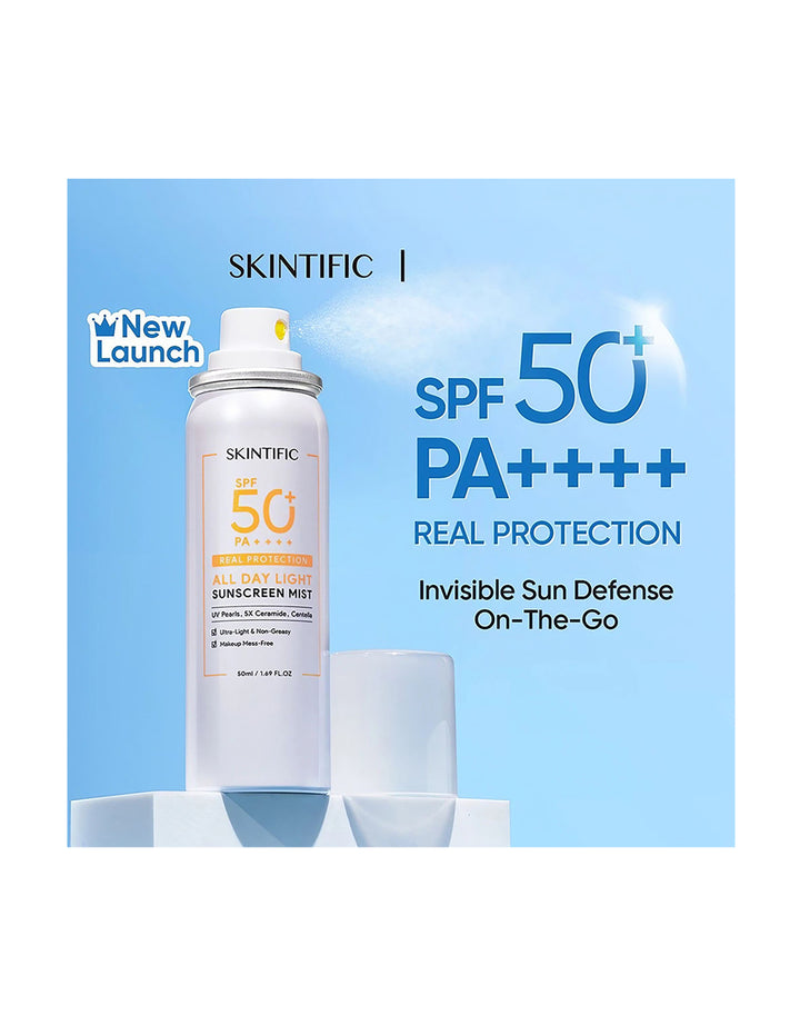 Skintific All Day Light SPF 50+ PA++++ 5X Ceramide Sunscreen Mist 50ml