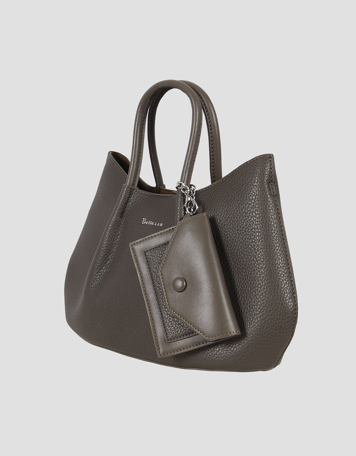Bellezza Texture Solid Handbag Wanita