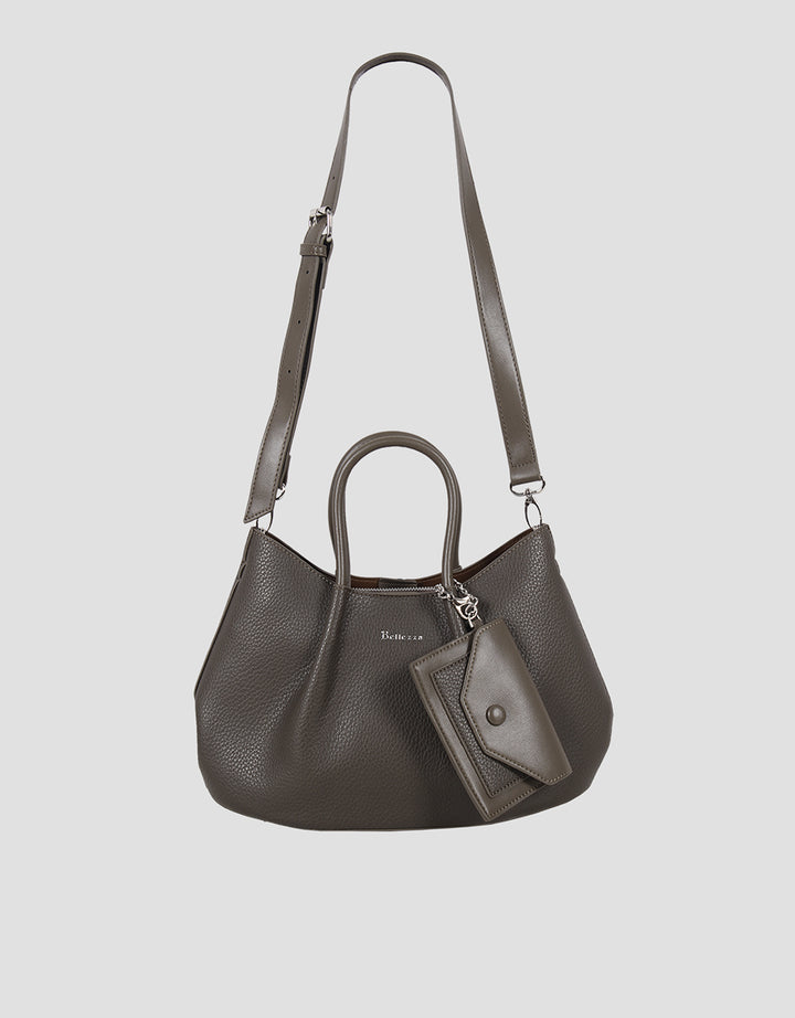 Bellezza Texture Solid Handbag Wanita