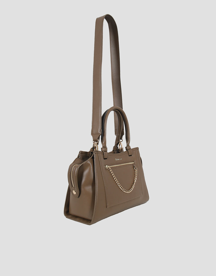 Bellezza Zipper With Chain Handbag Wanita