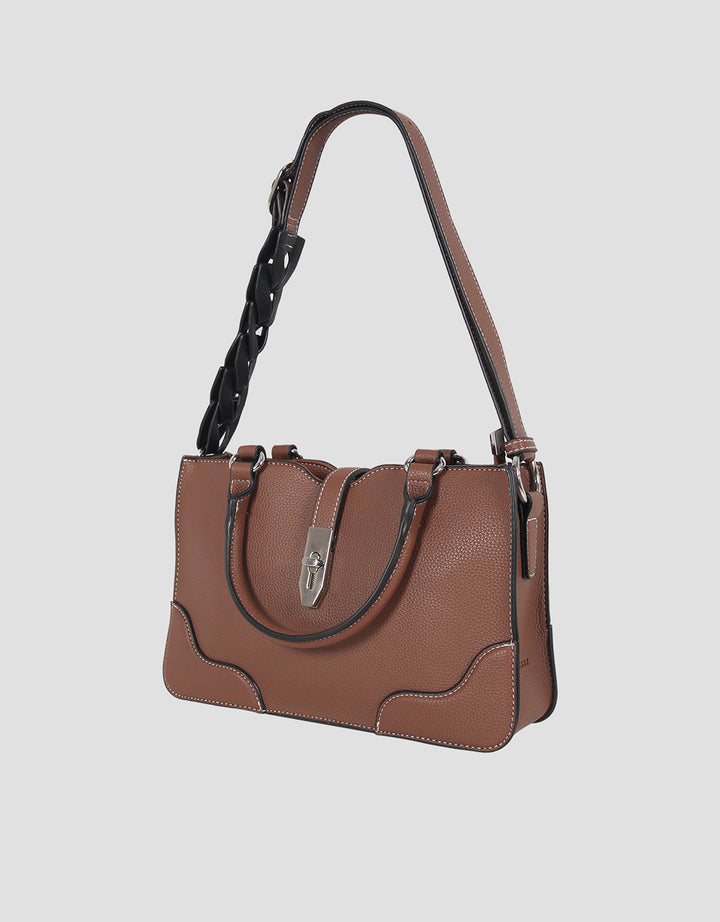 Bellezza Braid Strap Twist Lock Handbag Wanita