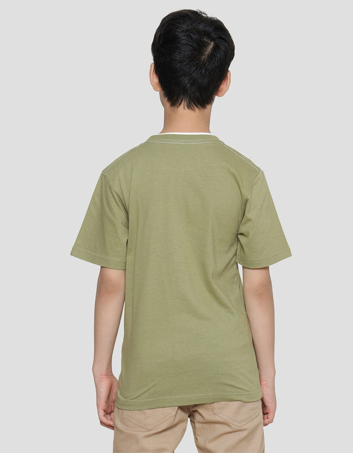 Nevada  Solid Double Rib Kantong Putih Kaos Anak Laki-Laki