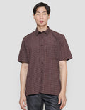Stanley Adams Print Abstrak Regular Fit Kemeja Lengan Pendek Pria