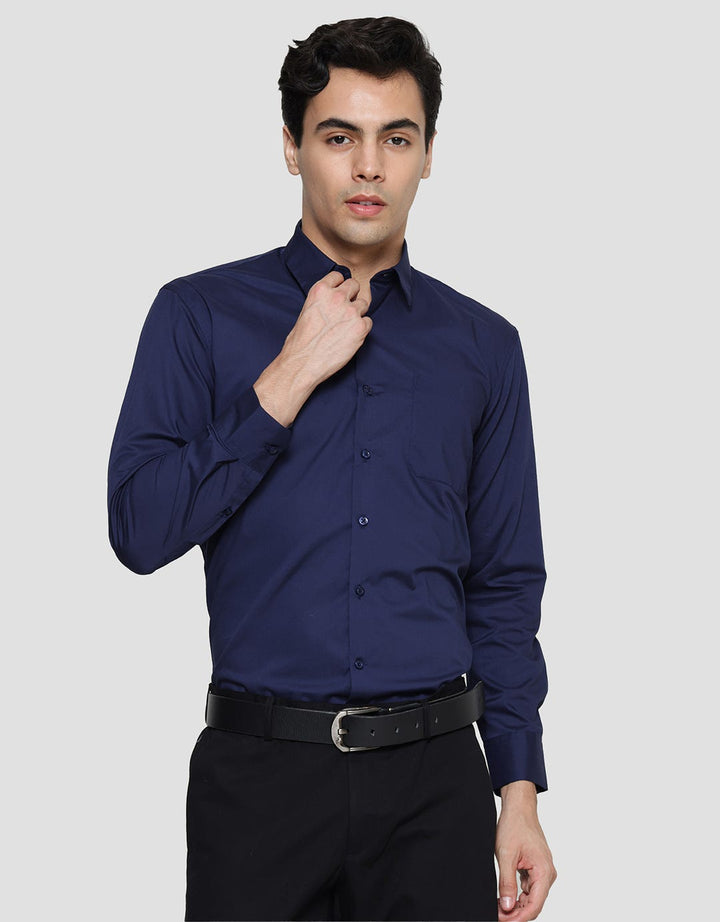 Stanley Adams Solid Slim Fit Kemeja Lengan Panjang Pria
