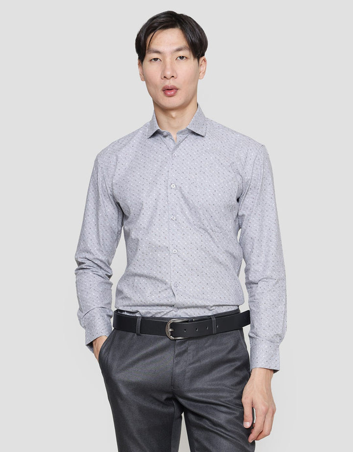 Stanley Adams Full Print Slim Fit Kemeja Lengan Panjang Pria