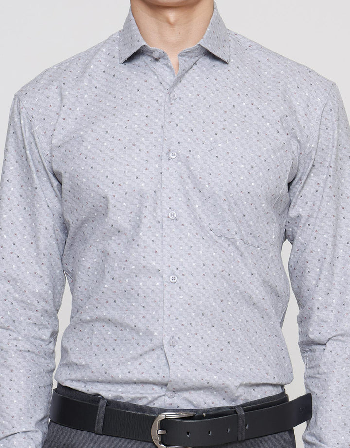 Stanley Adams Full Print Slim Fit Kemeja Lengan Panjang Pria