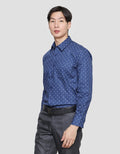 Stanley Adams Print Slim Fit Kemeja Lengan Panjang Pria