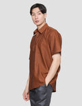 Stanley Adams Texture Regular Fit Kemeja Lengan Pendek Pria